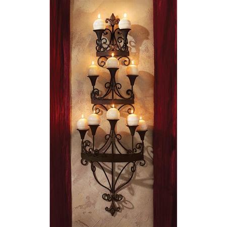 DESIGN TOSCANO Carbonne Candle Chandelier Wall Sconce MH21163